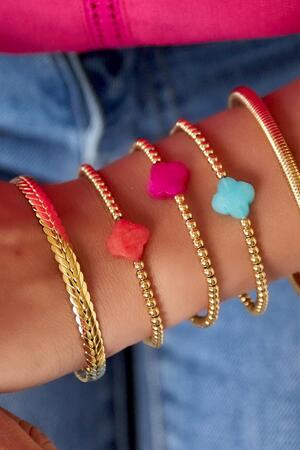 Klaver armband - #summergirls collection Fuchsia Hematiet h5 Afbeelding2